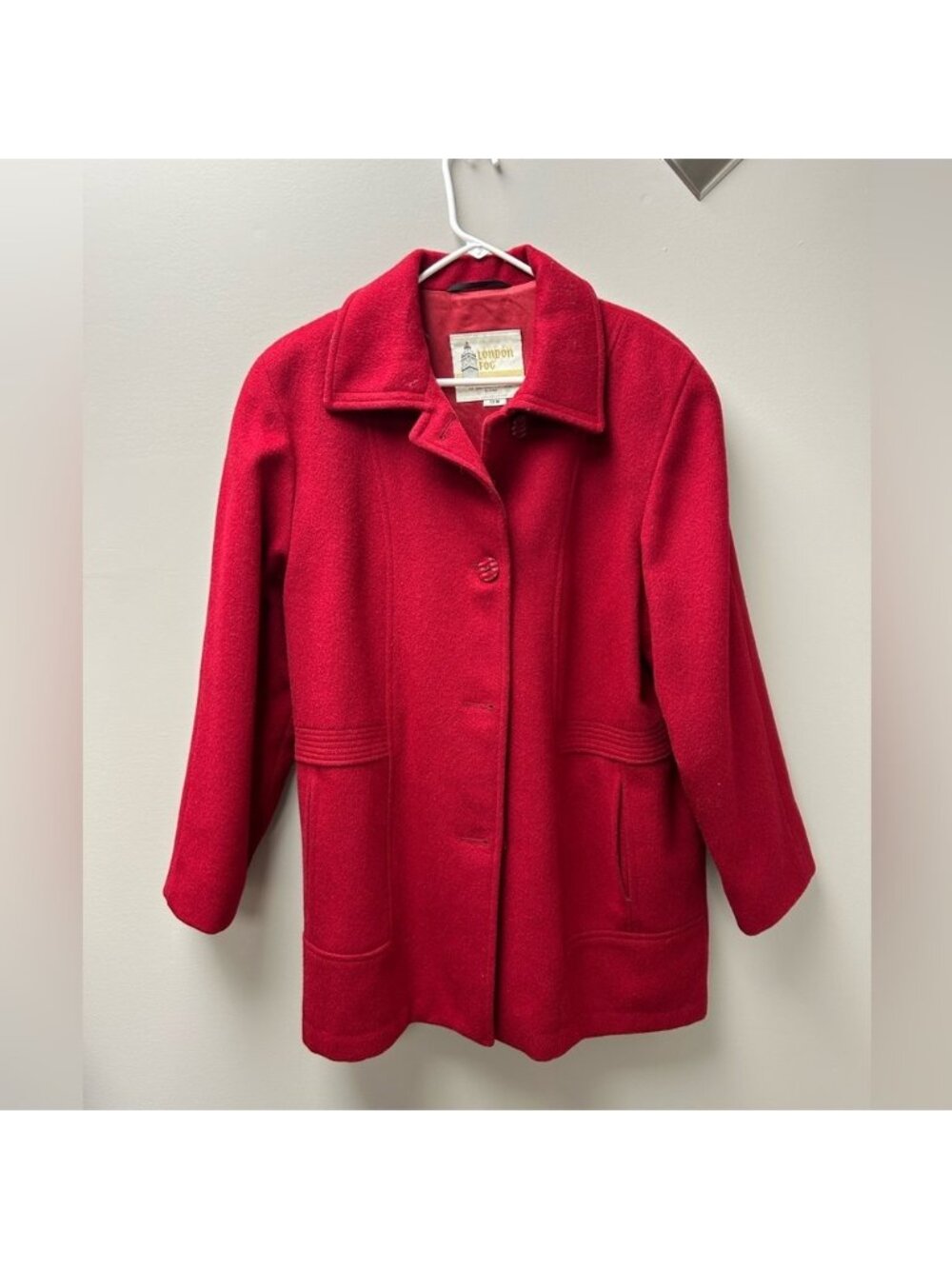 London Fog Red Wool-Blend‎ Coat